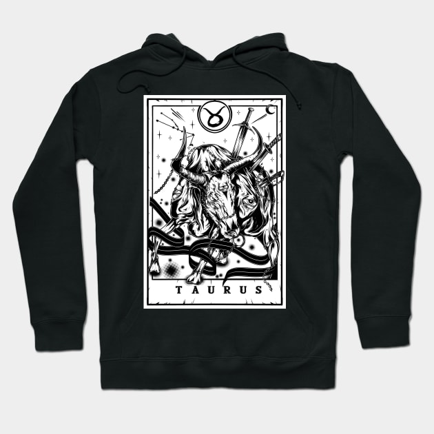 Taurus Zodiac Tarot Hoodie by Scottconnick